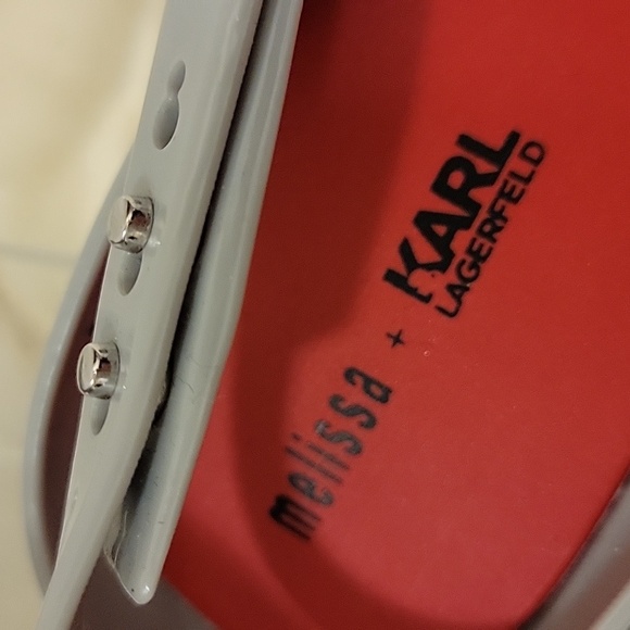 Karl Lagerfeld X Melissa Rubber Heels Shoes Size 8 - Picture 2 of 9